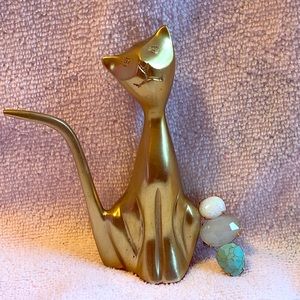 Anthroplogie Cat Ring Holder and Turquoise Ring